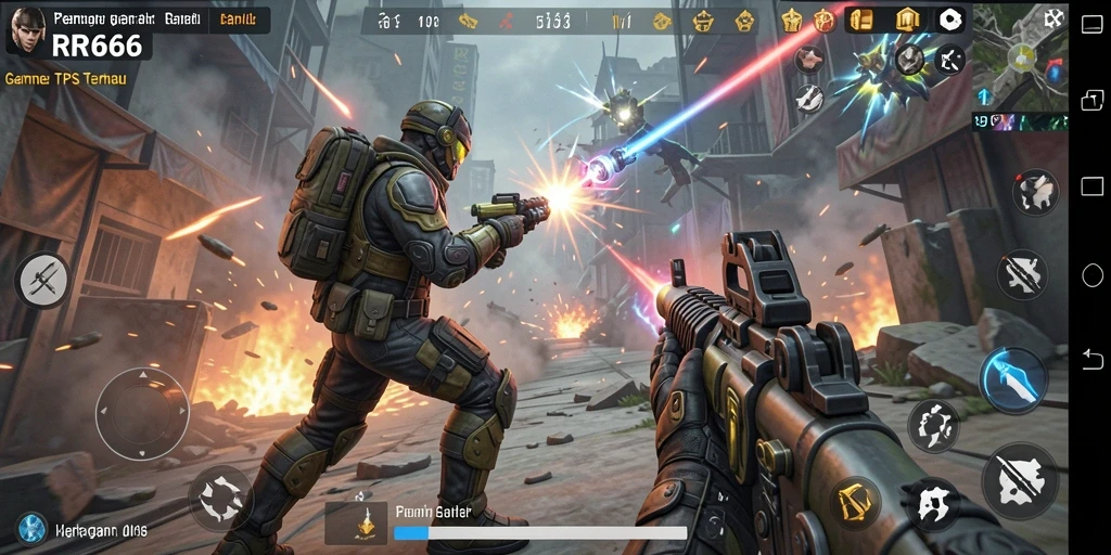 Screenshot game TPS <strong>RR666</strong> menampilkan aksi tempur yang mendebarkan.