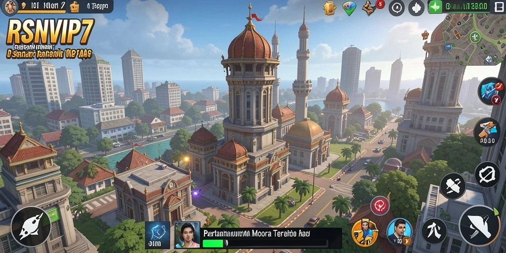Tampilan gameplay RSNVIP7 yang menegangkan dalam pertempuran Tower Defense.